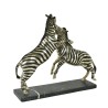 Bronze argenté \"Combat de zèbres\"