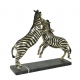 Bronze argenté "Combat de zèbres"
