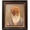 Tableau \"Portrait Vieillard au turban\" signé