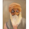 Tableau \"Portrait Vieillard au turban\" signé