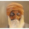 Tableau \"Portrait Vieillard au turban\" signé