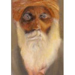 Tableau \"Portrait Vieillard au turban\" signé