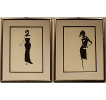 Paire de dessins "Silhouettes" EK 2007