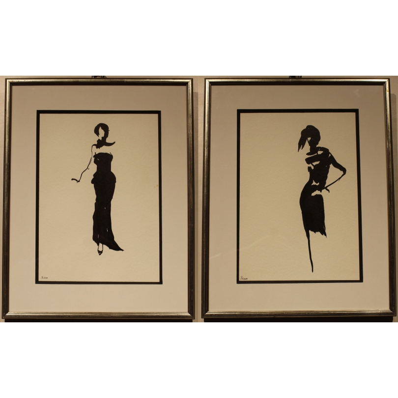 Paire de dessins "Silhouettes" EK 2007