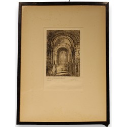 Engraving entitled ‘Interior of a Church’, signed R.C. BEAN