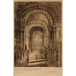 Engraving entitled ‘Interior of a Church’, signed R.C. BEAN