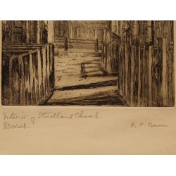 Engraving entitled ‘Interior of a Church’, signed R.C. BEAN