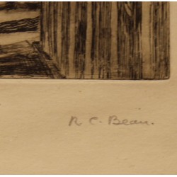 Engraving entitled ‘Interior of a Church’, signed R.C. BEAN