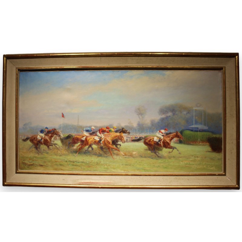 Tableau \"Grand Prix de Paris\" signé Eug. PECHAUBES