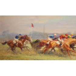 Tableau \"Grand Prix de Paris\" signé Eug. PECHAUBES