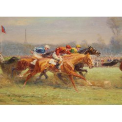 Tableau \"Grand Prix de Paris\" signé Eug. PECHAUBES