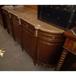 Louis XVI-style sideboard with a beige marble top