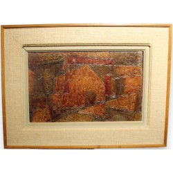 Tableau \"Maison des vignes\" signé A FREYMOND 57