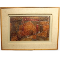 Tableau "Maison des vignes" signé A FREYMOND 57