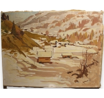 Tableau "Village de montagnes" par PLATTNER