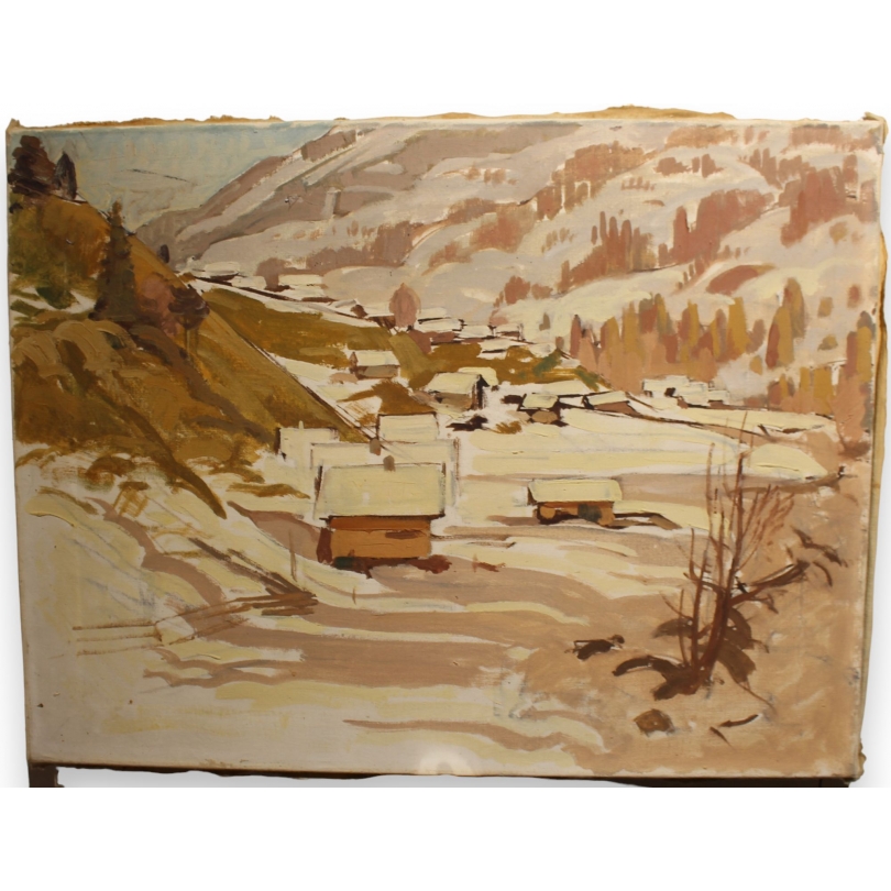 Tableau "Village de montagnes" par PLATTNER