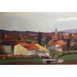 Tableau \"Chevrier\" signé R. GUIGNARD