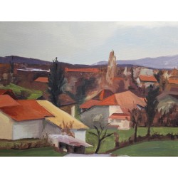 Tableau \"Chevrier\" signé R. GUIGNARD