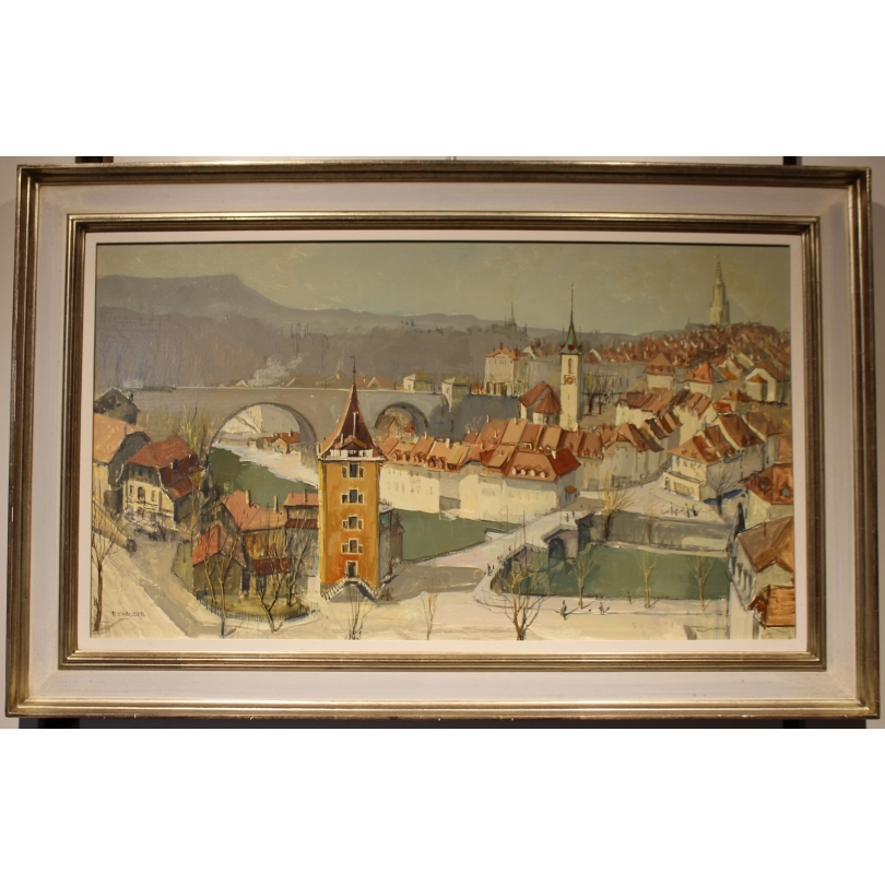 Tableau "Bern" signé R.Y. HAUSER