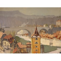 Tableau \"Bern\" signé R.Y. HAUSER