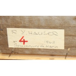 Tableau \"Souvenirs de Marin\" signé R.Y. HAUSER