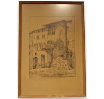 Gravure "Vieilles maisons" signée VUILLERMET