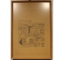 Gravure "Le marché au fromage" signée VUILLERMET