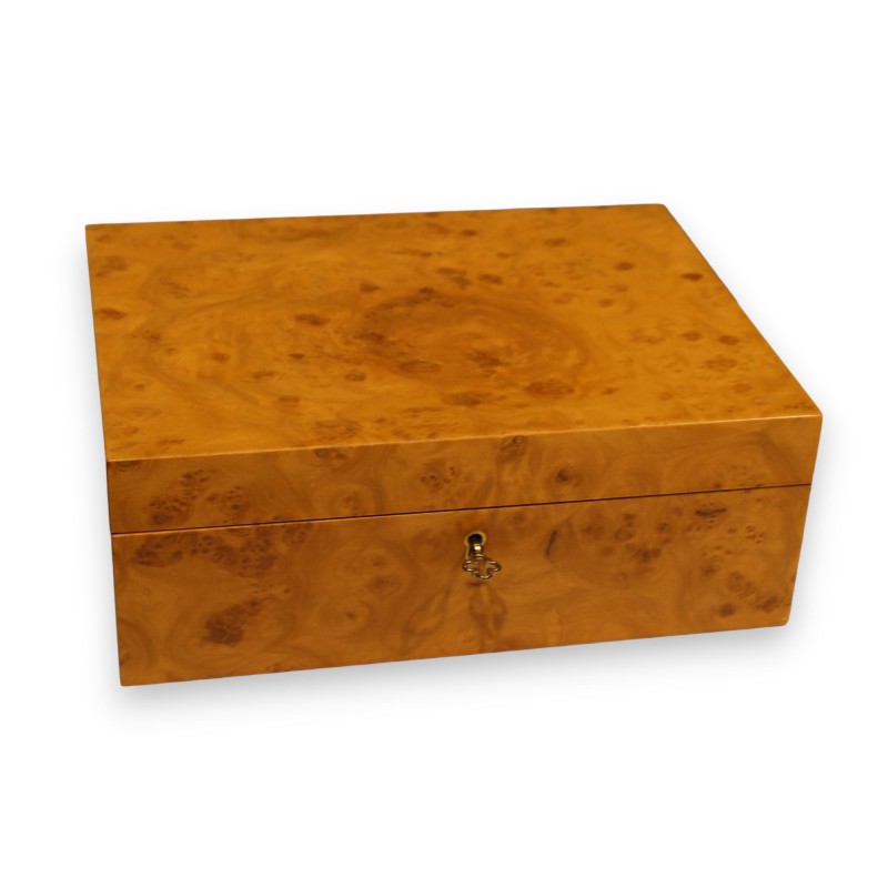 Cigar box made from burl wood