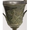 Coupe au satyre et nymphe en bronze