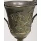 Coupe au satyre et nymphe en bronze