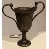 Coupe au satyre et nymphe en bronze