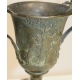 Coupe au satyre et nymphe en bronze
