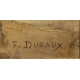Tableau "Italienne assise" signé F. DUFAUX 84