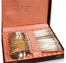 Suite de 6 fourchettes et cuillères en métal