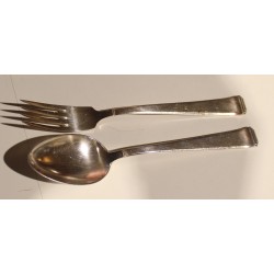 Suite de 6 fourchettes et cuillères en métal