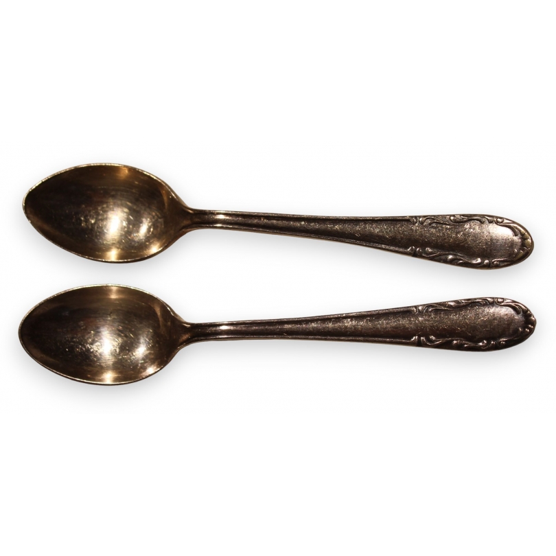 Paire de cuillères en métal argenté BRUDERMANN