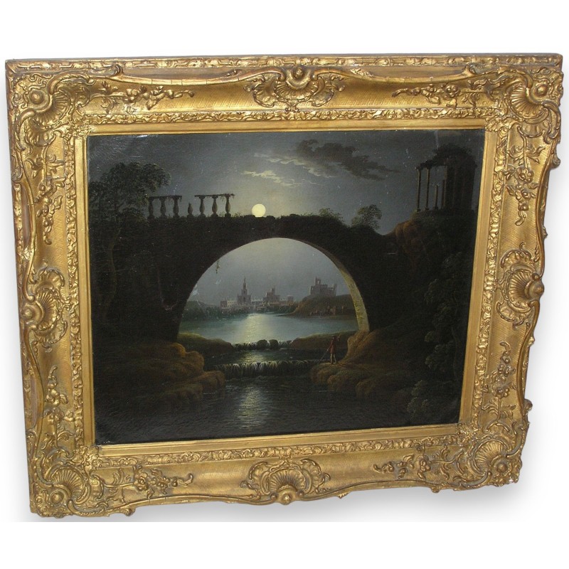 Paintings | Painting: ‘Romantic Scene, Moonlight’ by Moinat SA  – Antiques and home décor