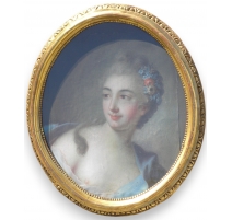 Pastel ovale "Jeune femme"