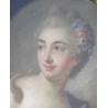 Pastel ovale "Jeune femme"  sur Moinat SA  - Antiquités décoration -  Gouaches, Aquarelles, Pastels