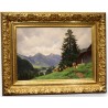 Tableau \"Montagnes\" signé F. HUGUENIN L 1894