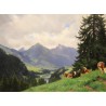 Tableau \"Montagnes\" signé F. HUGUENIN L 1894