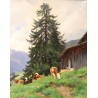 Tableau \"Montagnes\" signé F. HUGUENIN L 1894