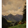 Tableau \"Montagnes\" signé F. HUGUENIN L 1894