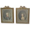 Pair of oval watercolour portraits by Moinat SA – Antiques and decorative arts – Gouaches, watercolours, pastels