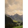 Tableau \"Montagnes\" signé F. HUGUENIN L 1894