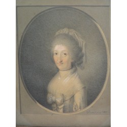 Pair of oval watercolour portraits by Moinat SA – Antiques and decorative arts – Gouaches, watercolours, pastels