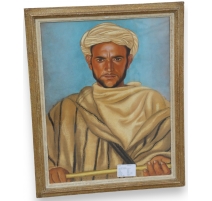 Pastel "Touareg", signé René MARTIN