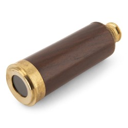 Longue-vue d\'officier en laiton et bois