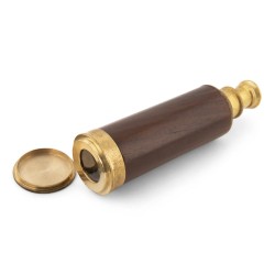 Longue-vue d\'officier en laiton et bois