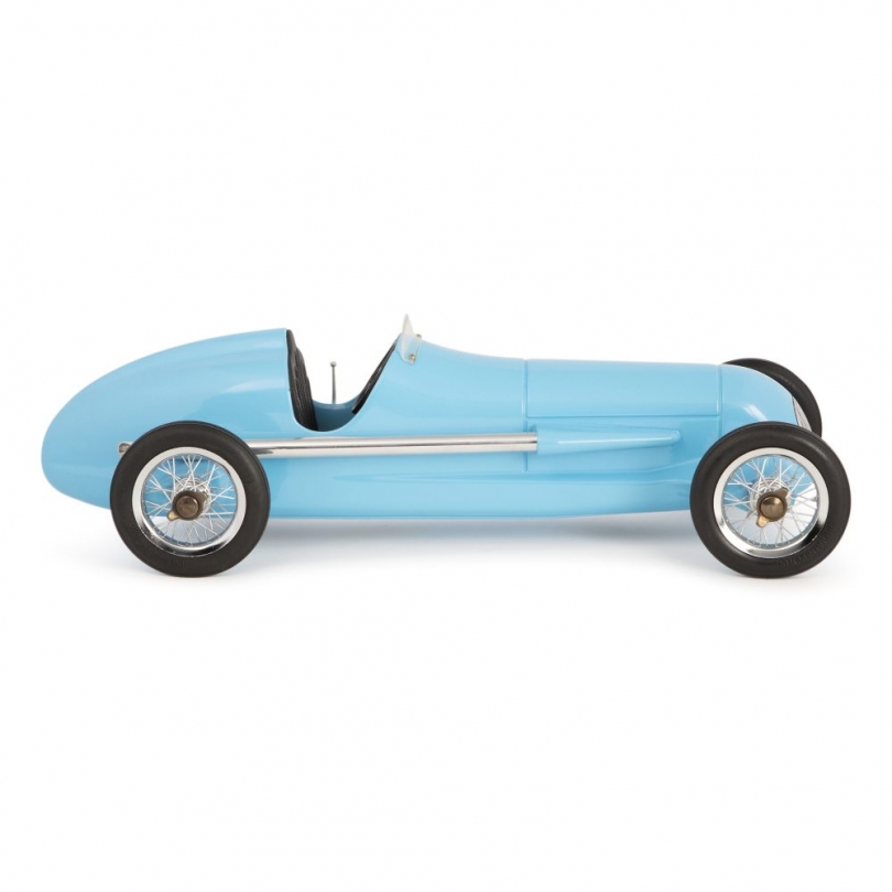 Voiture miniature en alu bleu